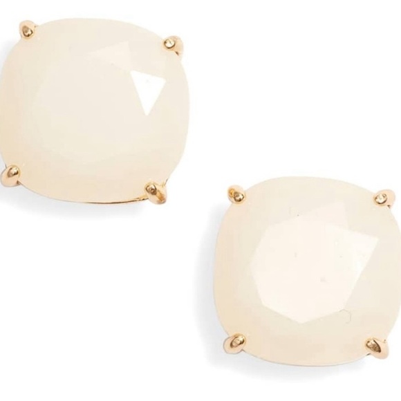 kate spade Jewelry - Kate Spade Small Square Stud Earrings cream / off white
